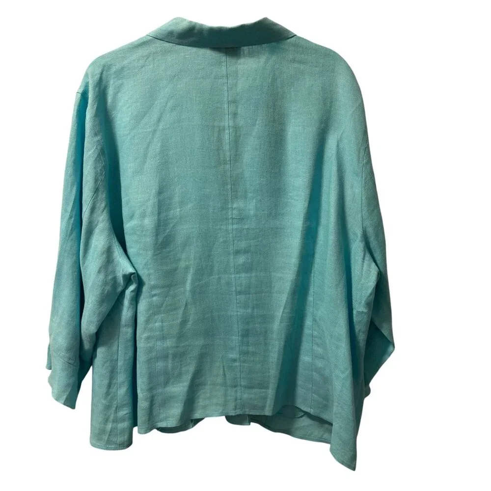 Talbots Teal Button-Up Top - Picture 10 of 12